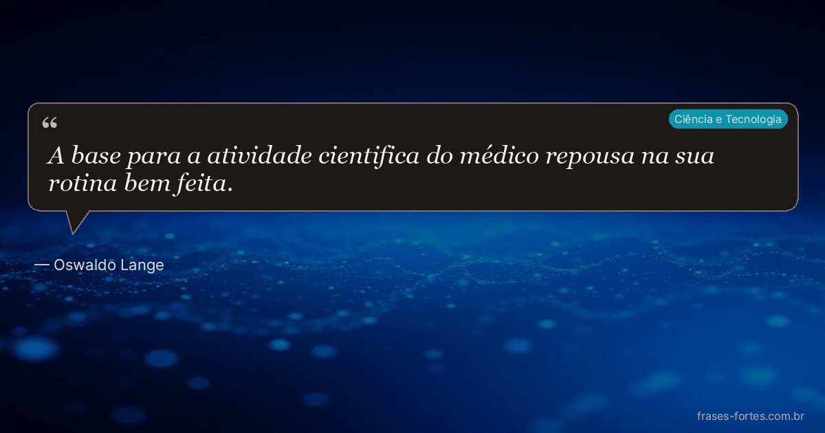 Frase de Oswaldo Lange