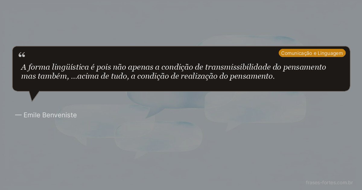Frase de Emile Benveniste
