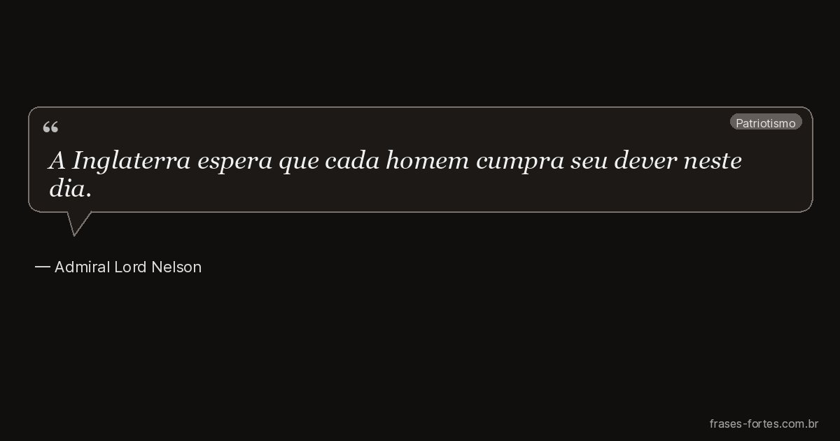 Frase de Admiral Lord Nelson