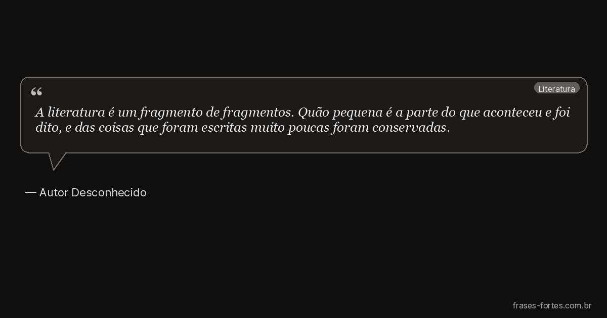 Frase de Autor Desconhecido