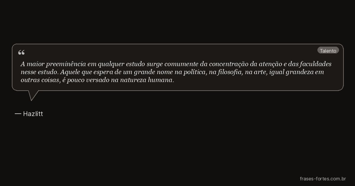Frase de Hazlitt