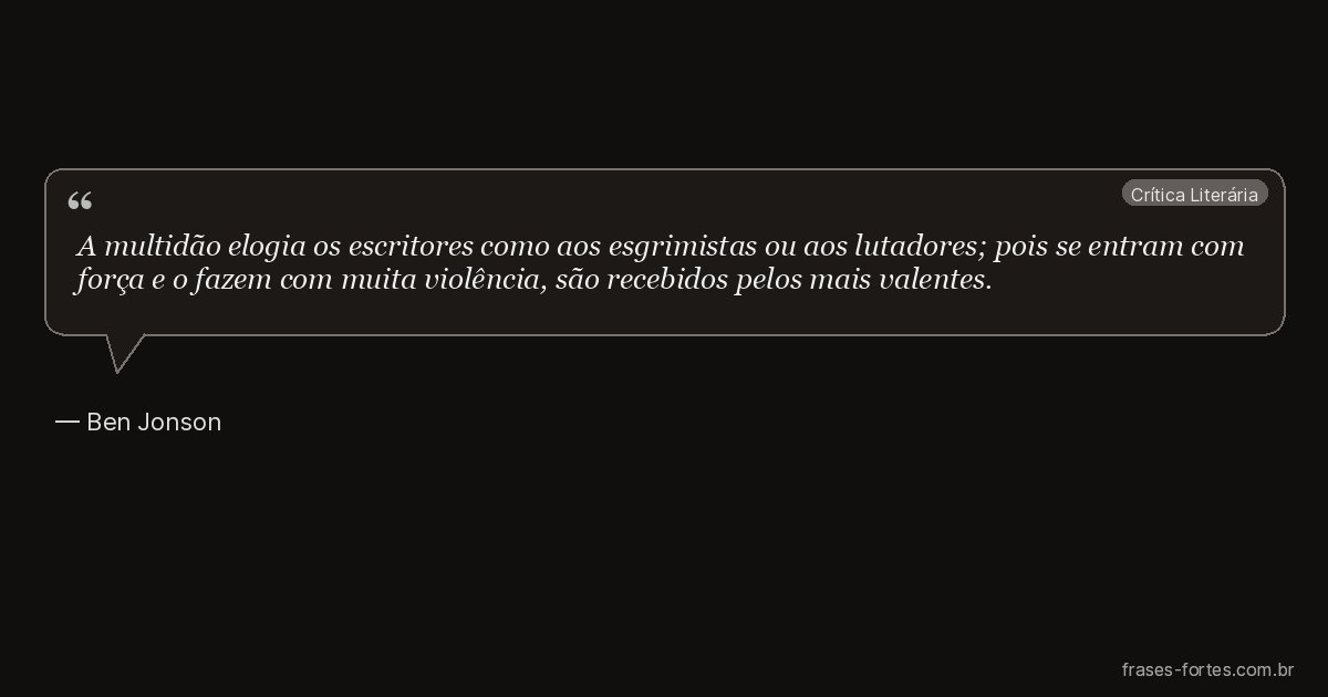 Frase de Ben Jonson
