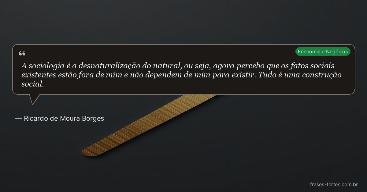 Frase de Ricardo de Moura Borges