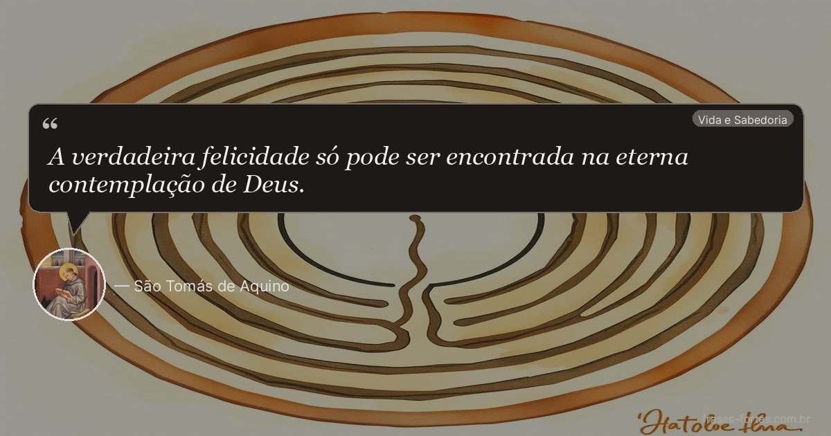 Frase de São Tomás de Aquino