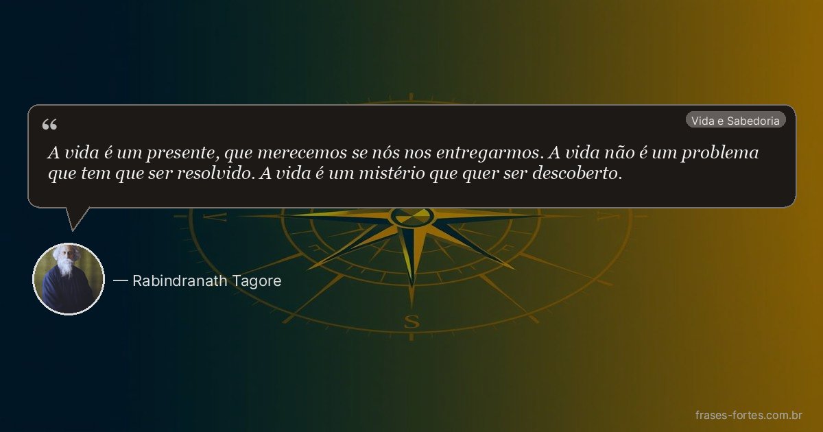Frase de Rabindranath Tagore