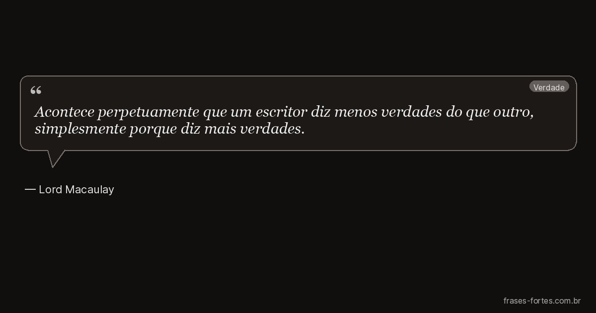 Frase de Lord Macaulay