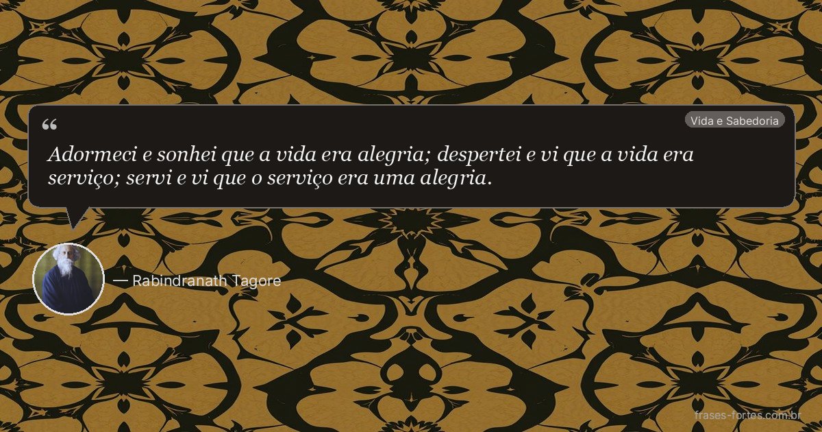 Frase de Rabindranath Tagore