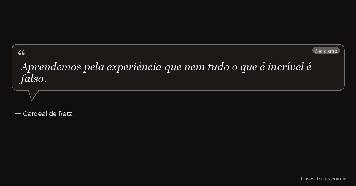 Frase de Cardeal de Retz