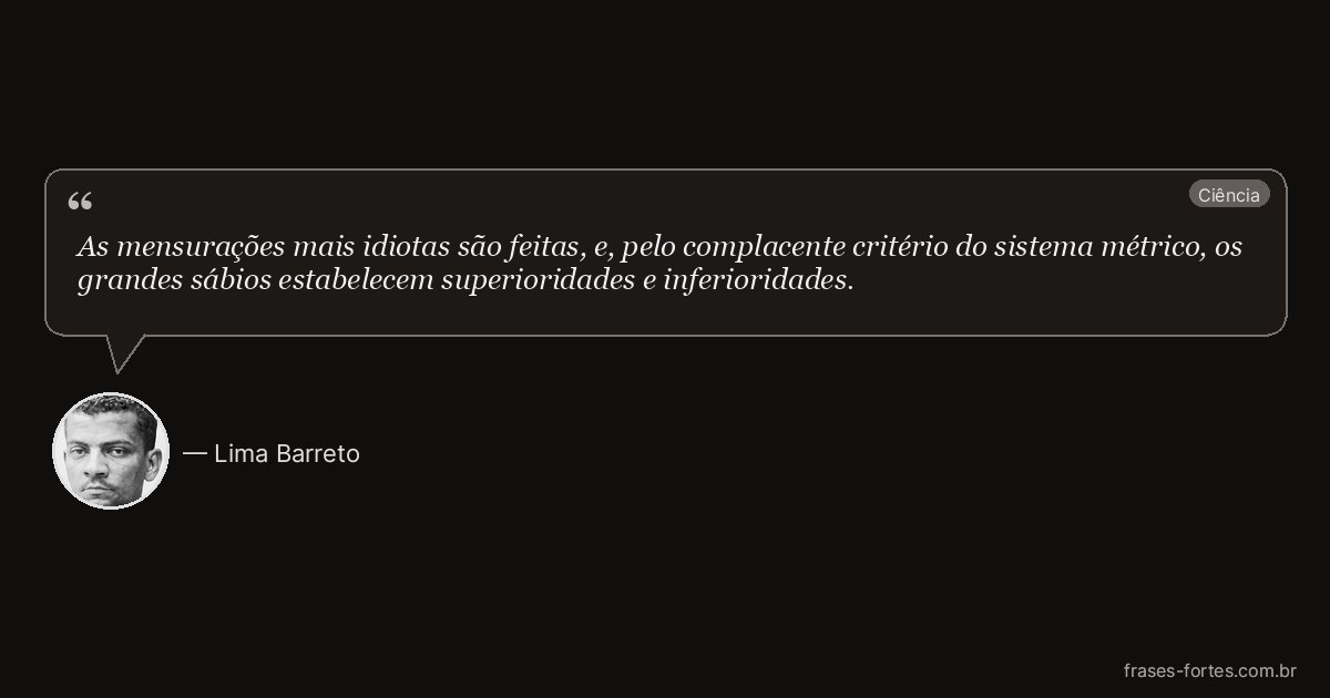 Frase de Lima Barreto
