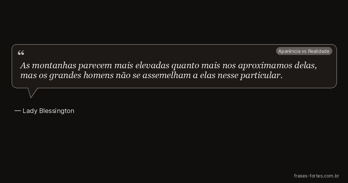 Frase de Lady Blessington