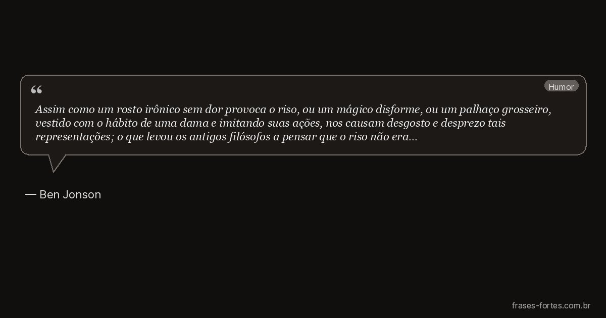 Frase de Ben Jonson