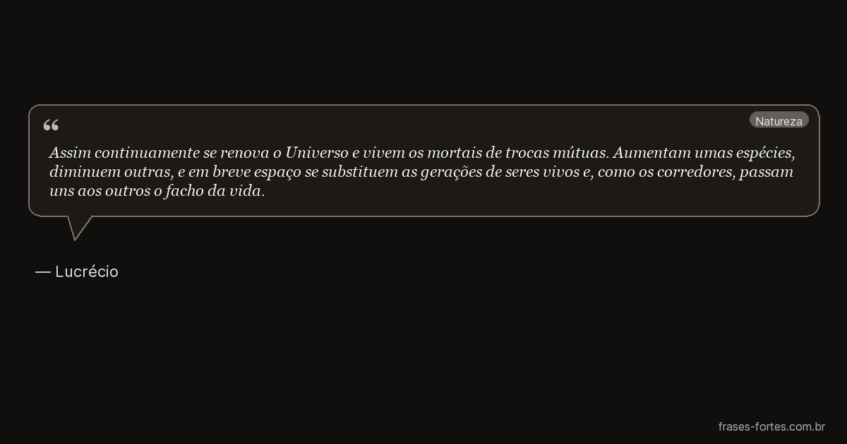 Frase de Lucrécio