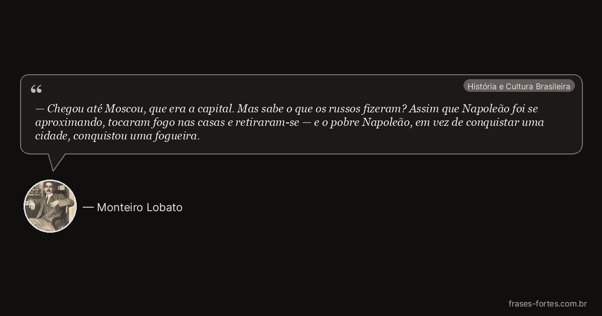 Frase de Monteiro Lobato