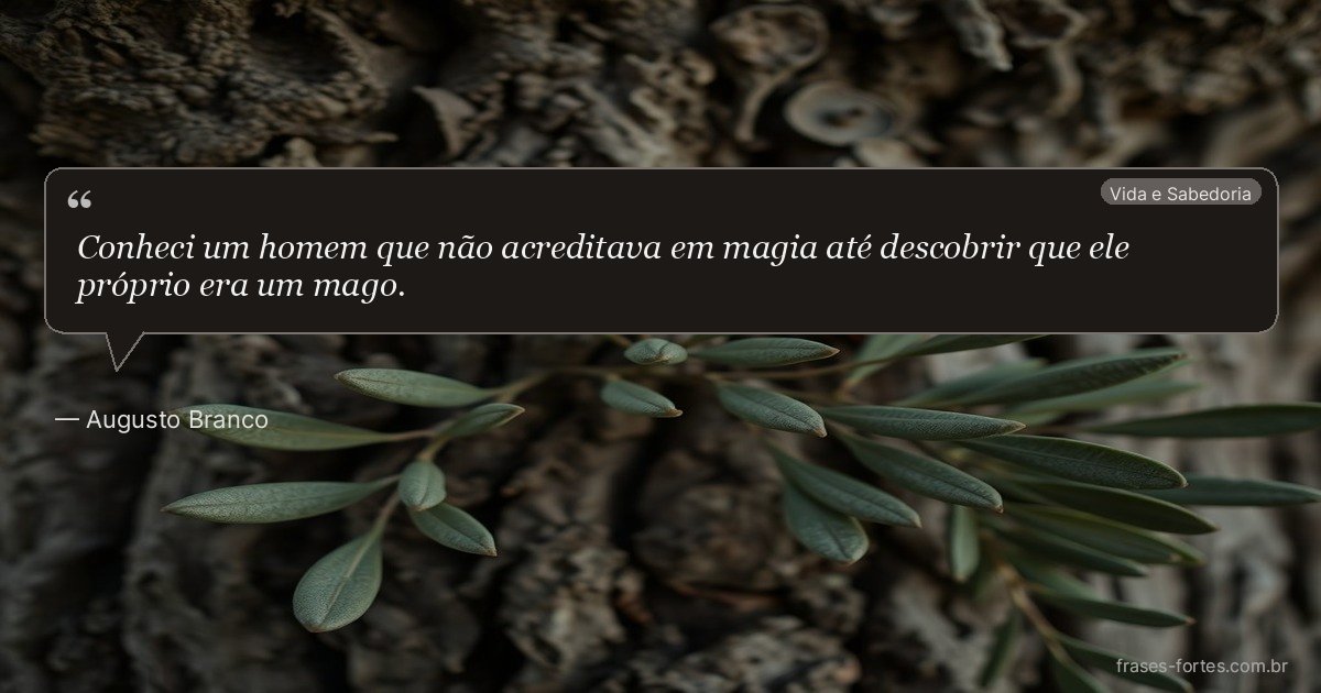 Frase de Augusto Branco
