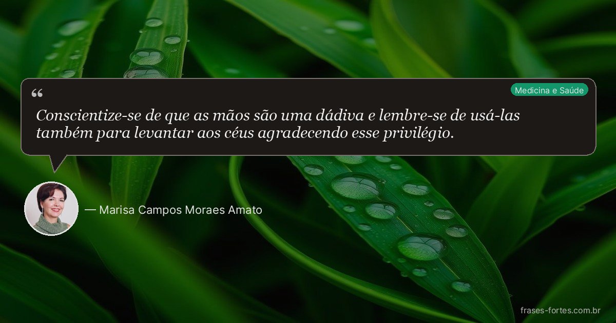 Frase de Marisa Campos Moraes Amato