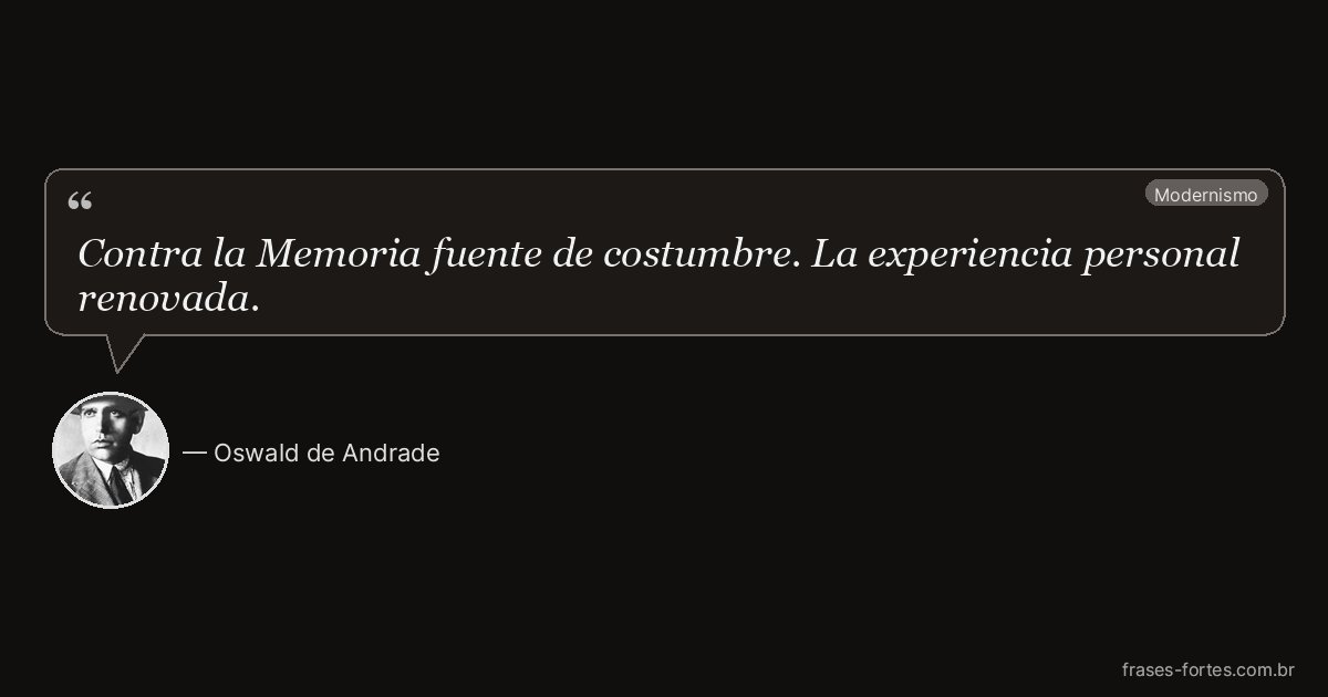 Frase de Oswald de Andrade