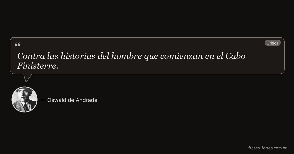 Frase de Oswald de Andrade