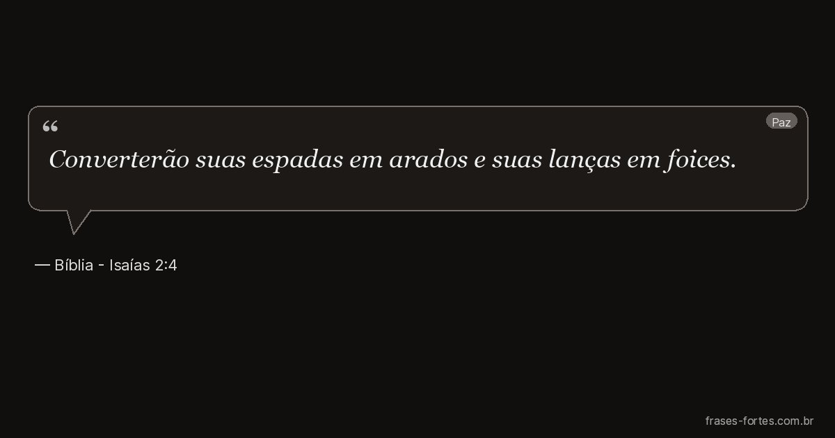 Frase de Bíblia - Isaías 2:4