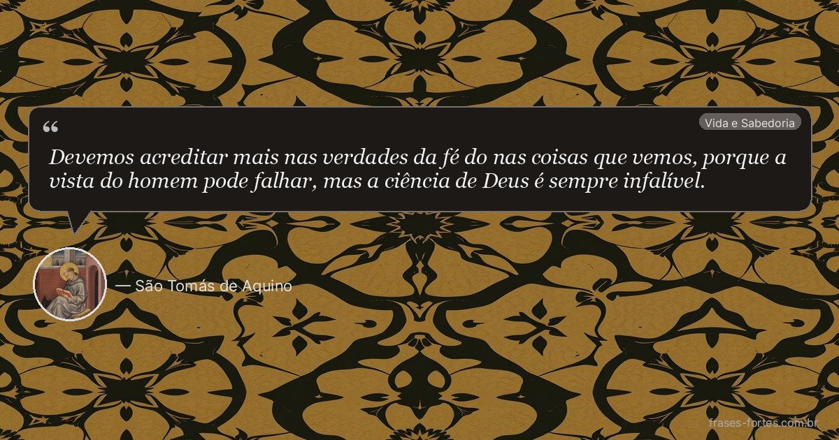 Frase de São Tomás de Aquino