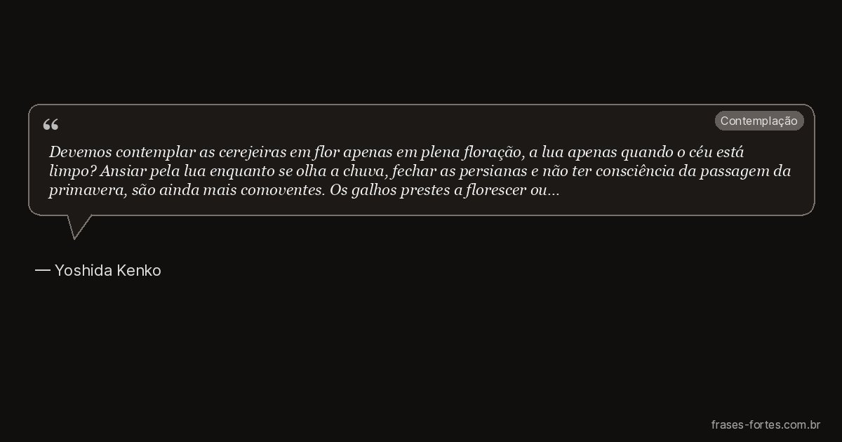Frase de Yoshida Kenko