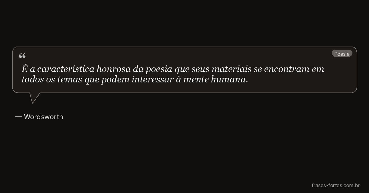 Frase de Wordsworth