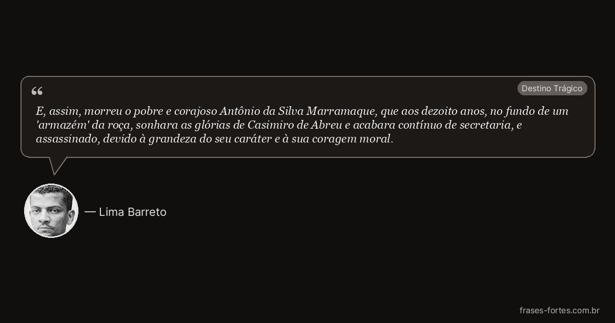 Frase de Lima Barreto