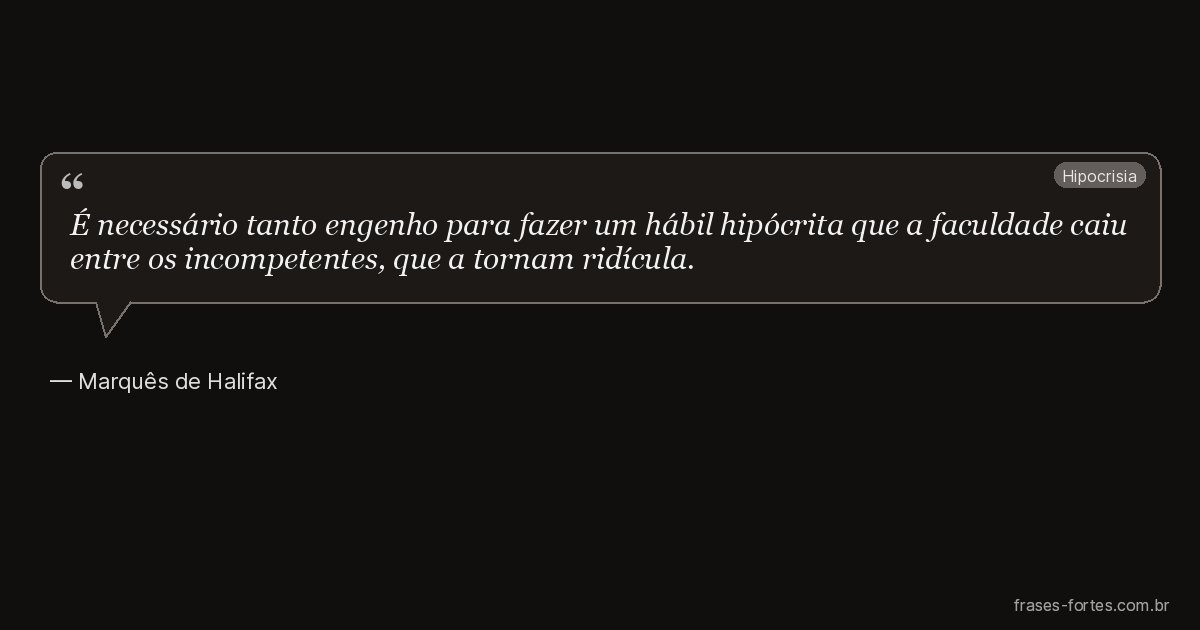 Frase de Marquês de Halifax