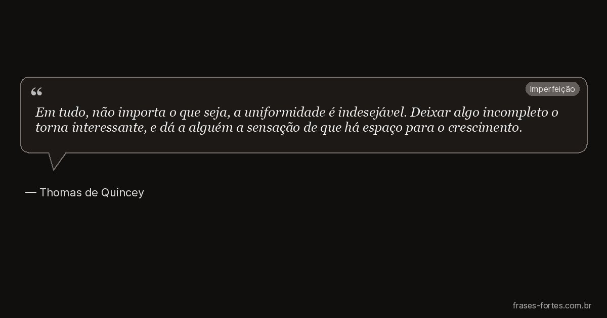 Frase de Thomas de Quincey