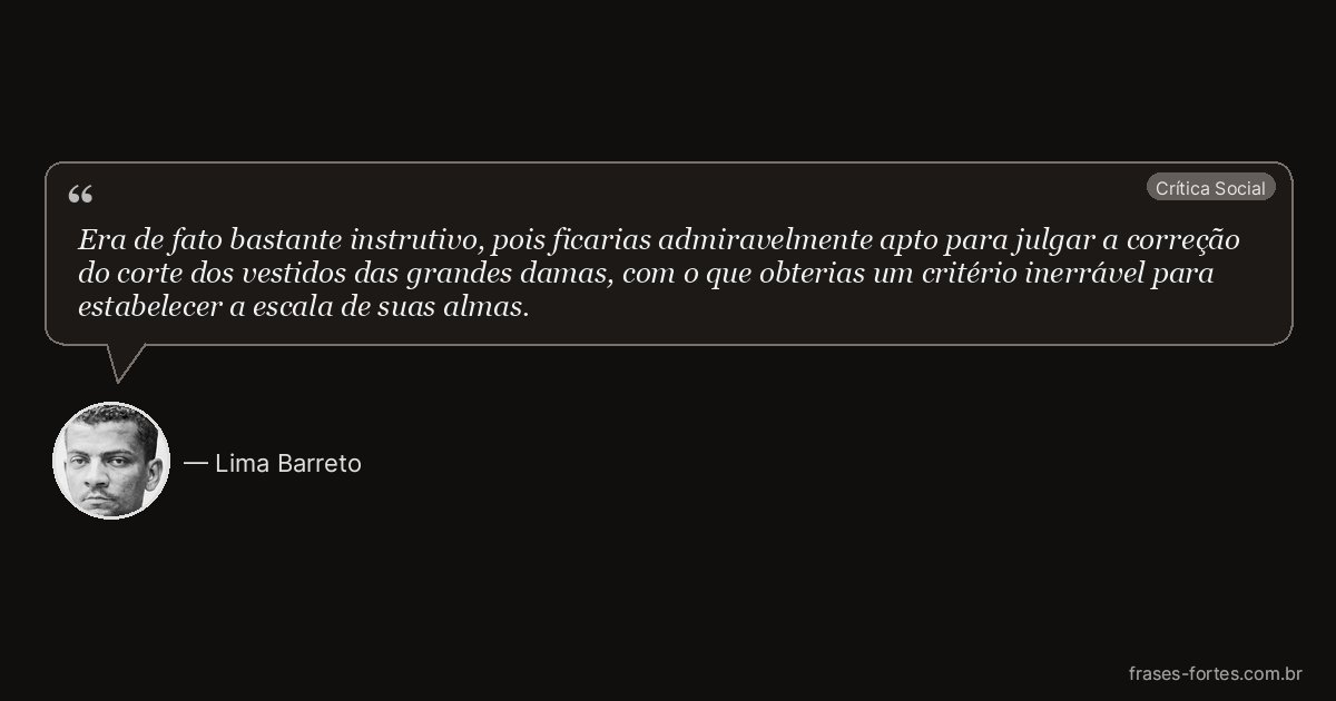 Frase de Lima Barreto
