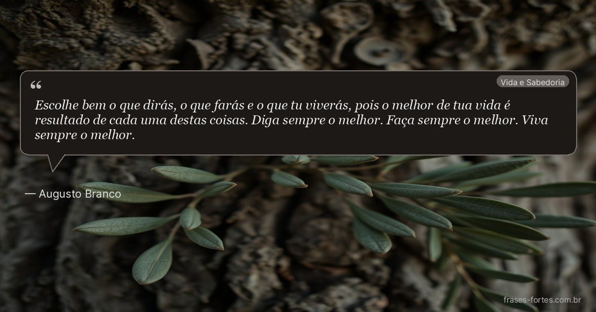 Frase de Augusto Branco