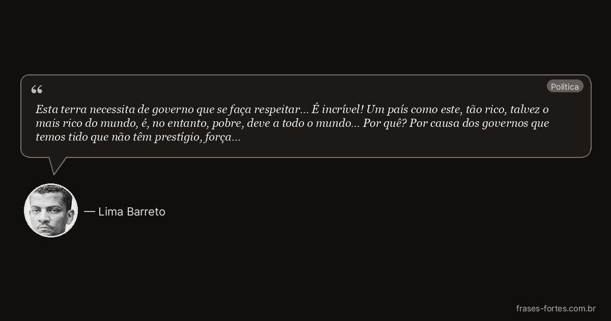 Frase de Lima Barreto