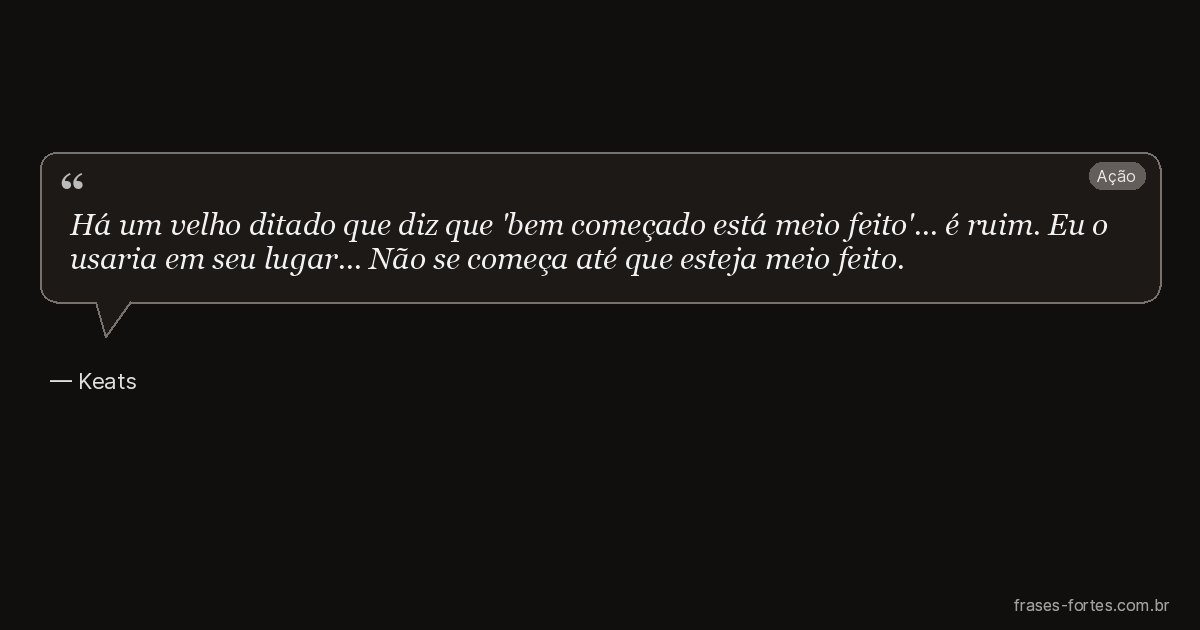 Frase de Keats