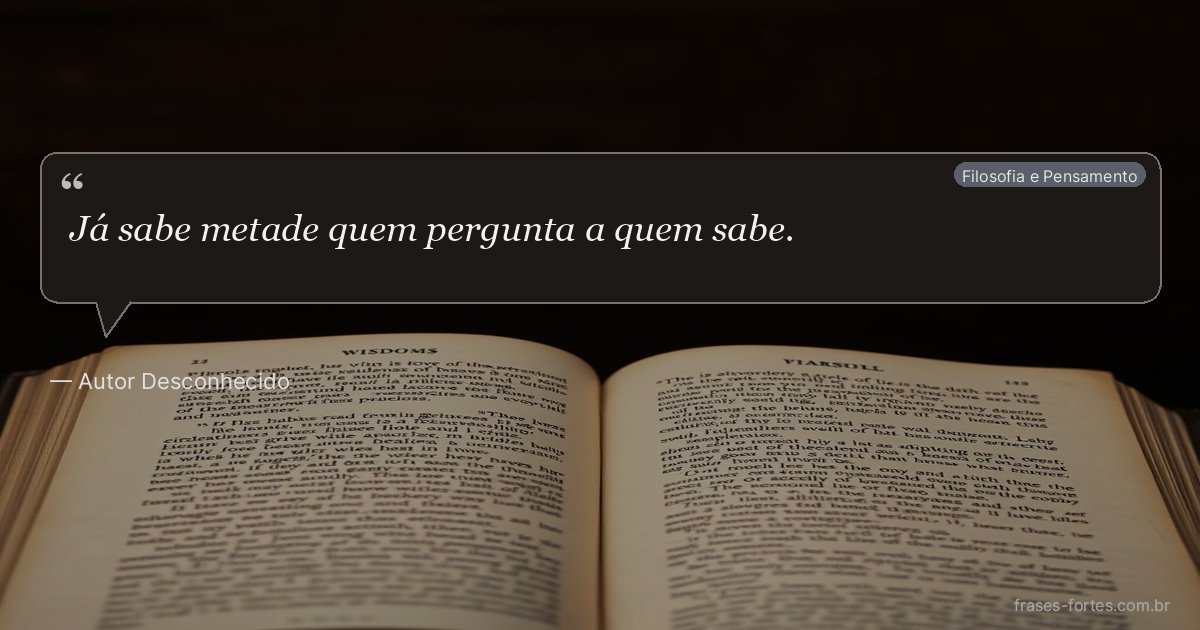 Frase de Autor Desconhecido