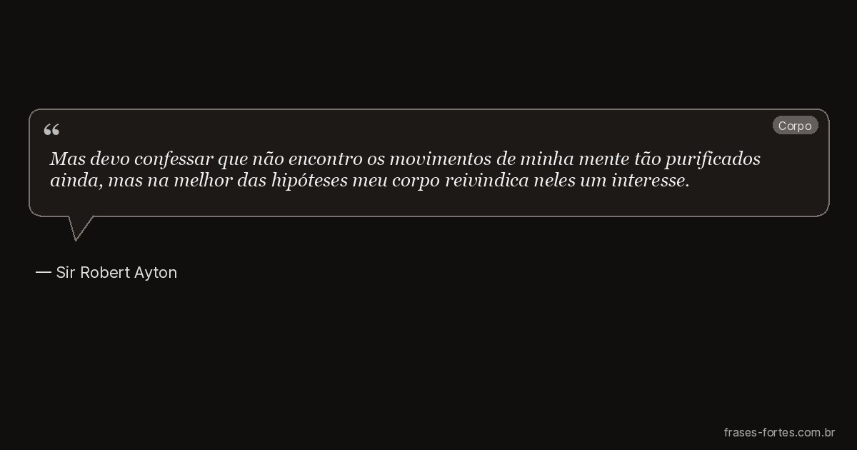 Frase de Sir Robert Ayton