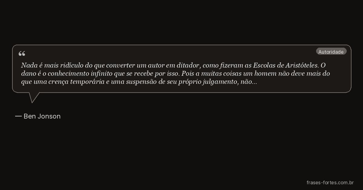 Frase de Ben Jonson
