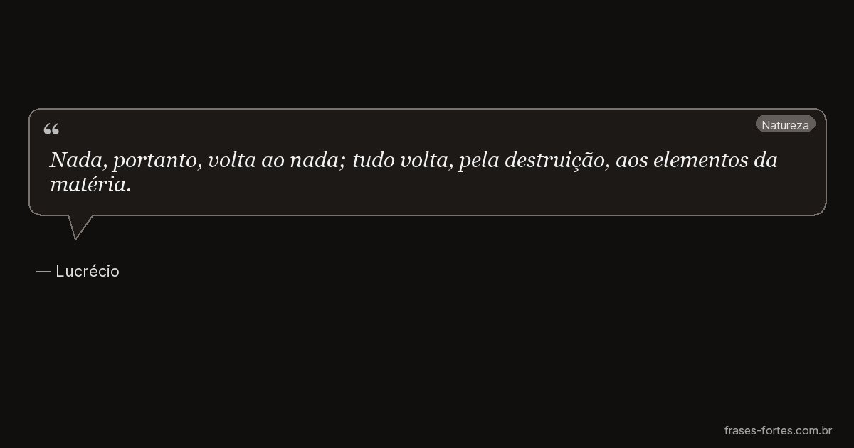 Frase de Lucrécio