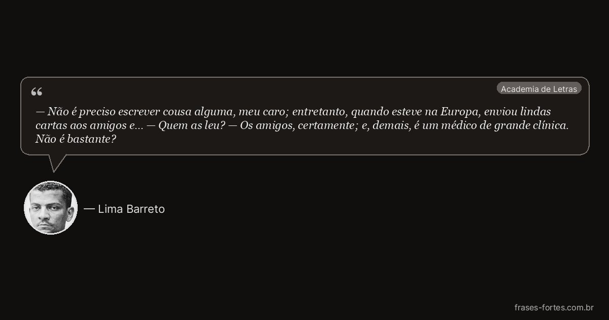 Frase de Lima Barreto