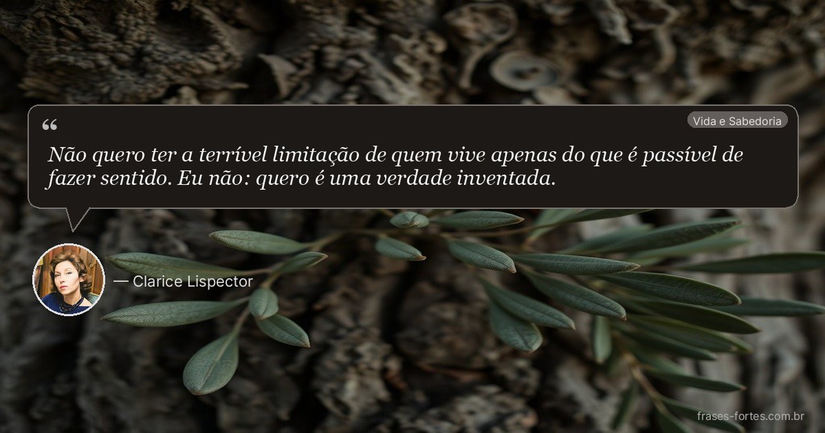 Frase de Clarice Lispector