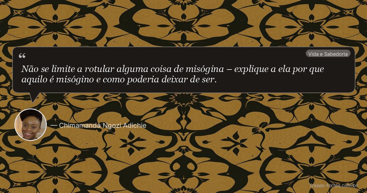 Frase de Chimamanda Ngozi Adichie