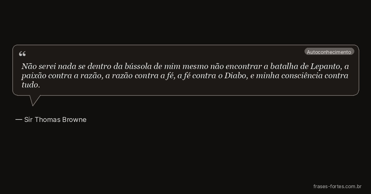 Frase de Sir Thomas Browne