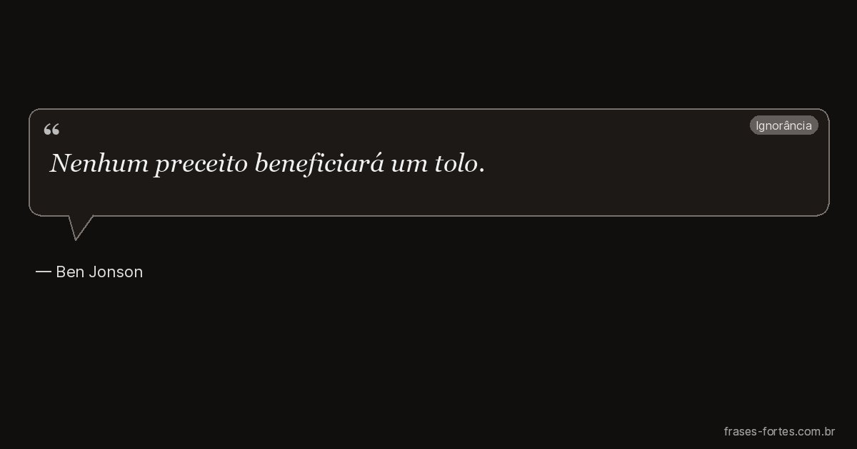 Frase de Ben Jonson