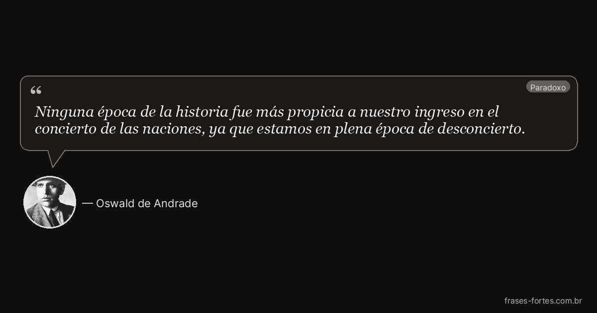 Frase de Oswald de Andrade