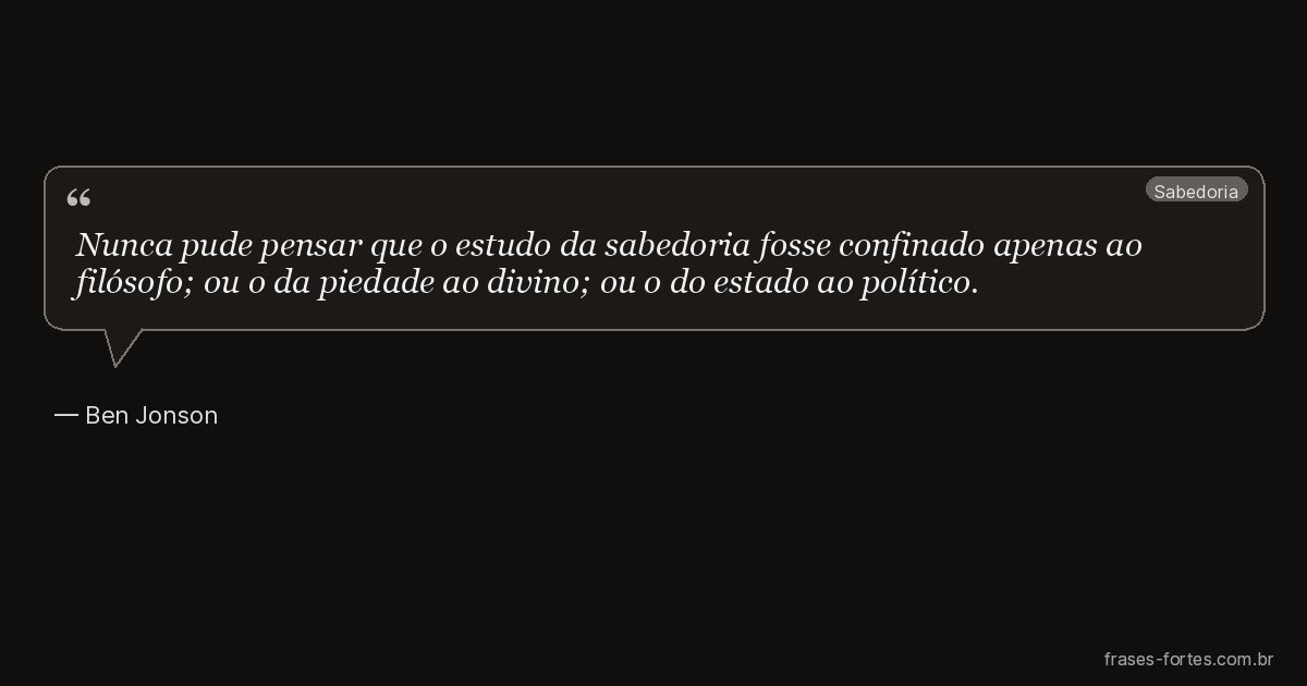 Frase de Ben Jonson