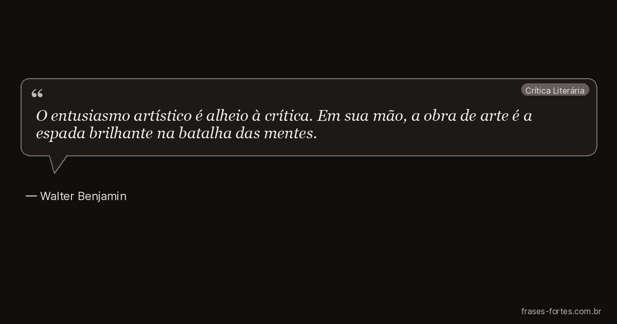Frase de Walter Benjamin