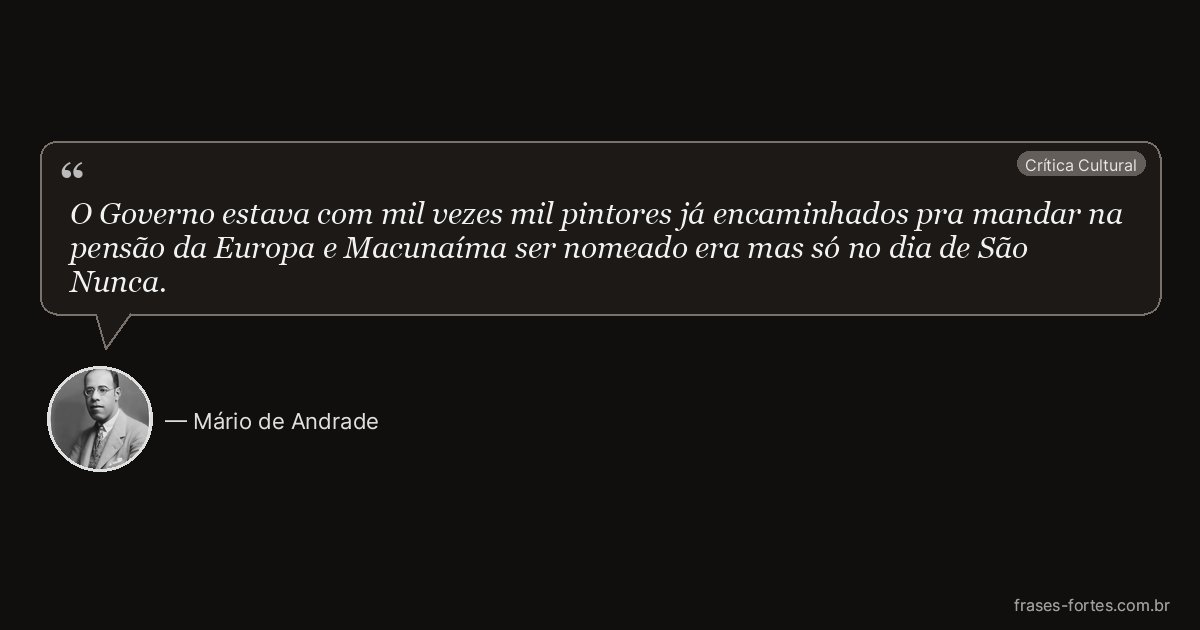 Frase de Mário de Andrade