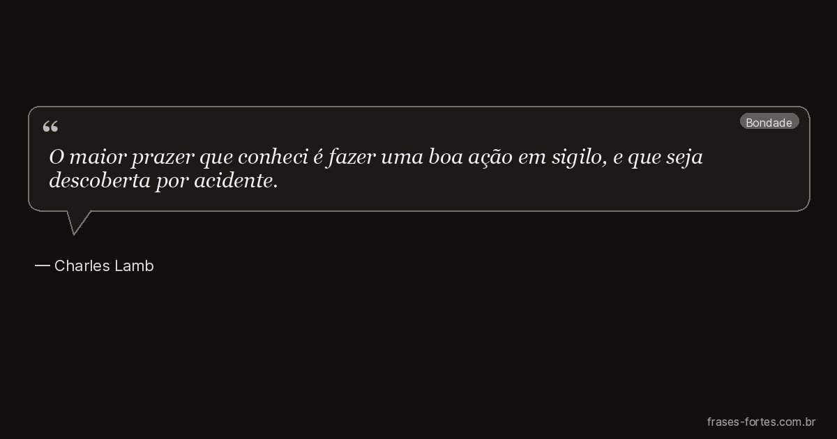 Frase de Charles Lamb