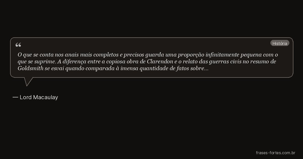 Frase de Lord Macaulay