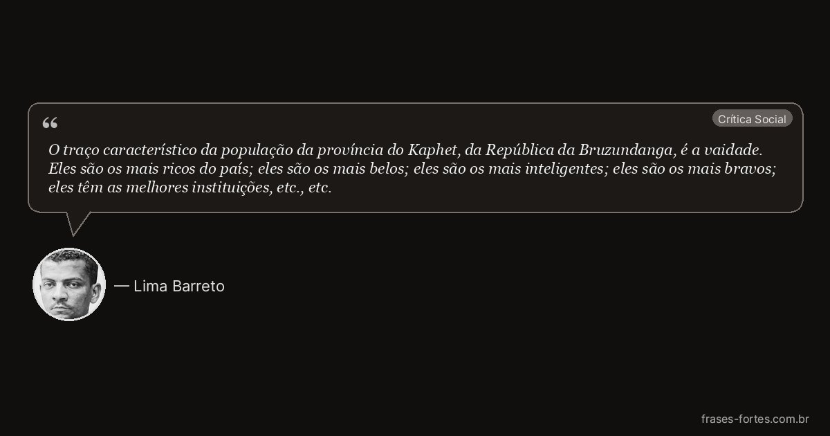 Frase de Lima Barreto