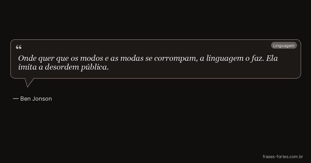Frase de Ben Jonson