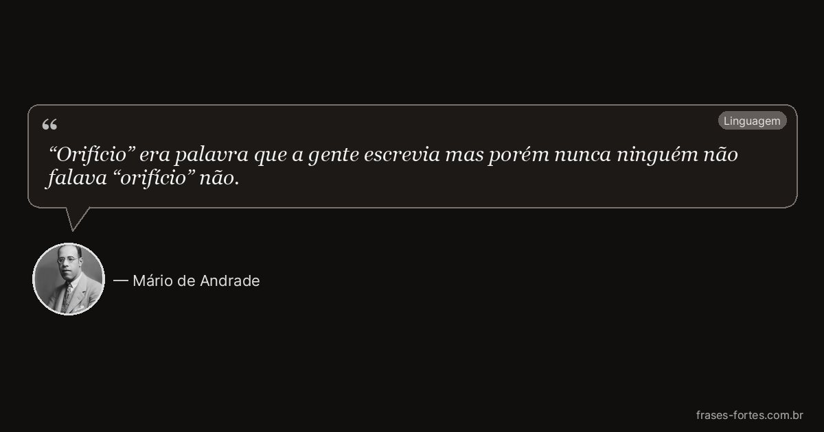 Frase de Mário de Andrade